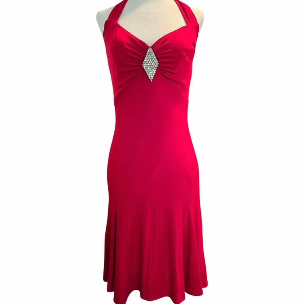 Vintage y2k red halter rhinestone